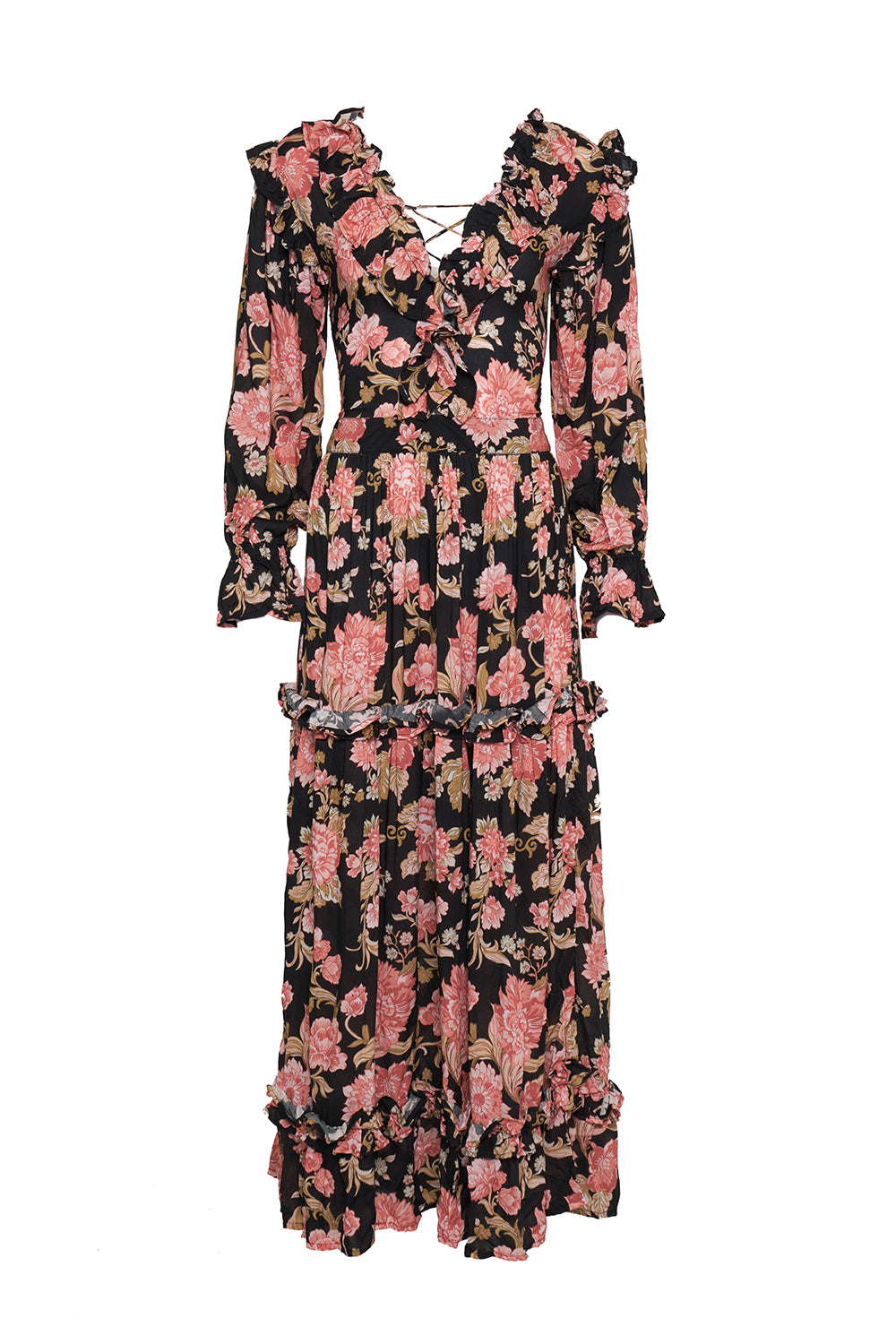Flora Noir Maxi Dress