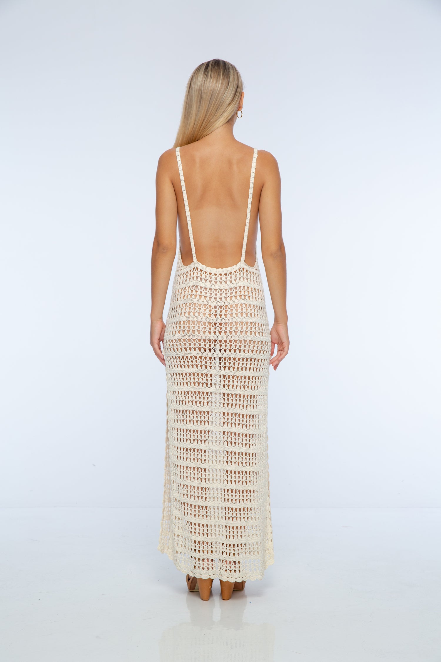 Lavina Crochet Slip Midi Dress