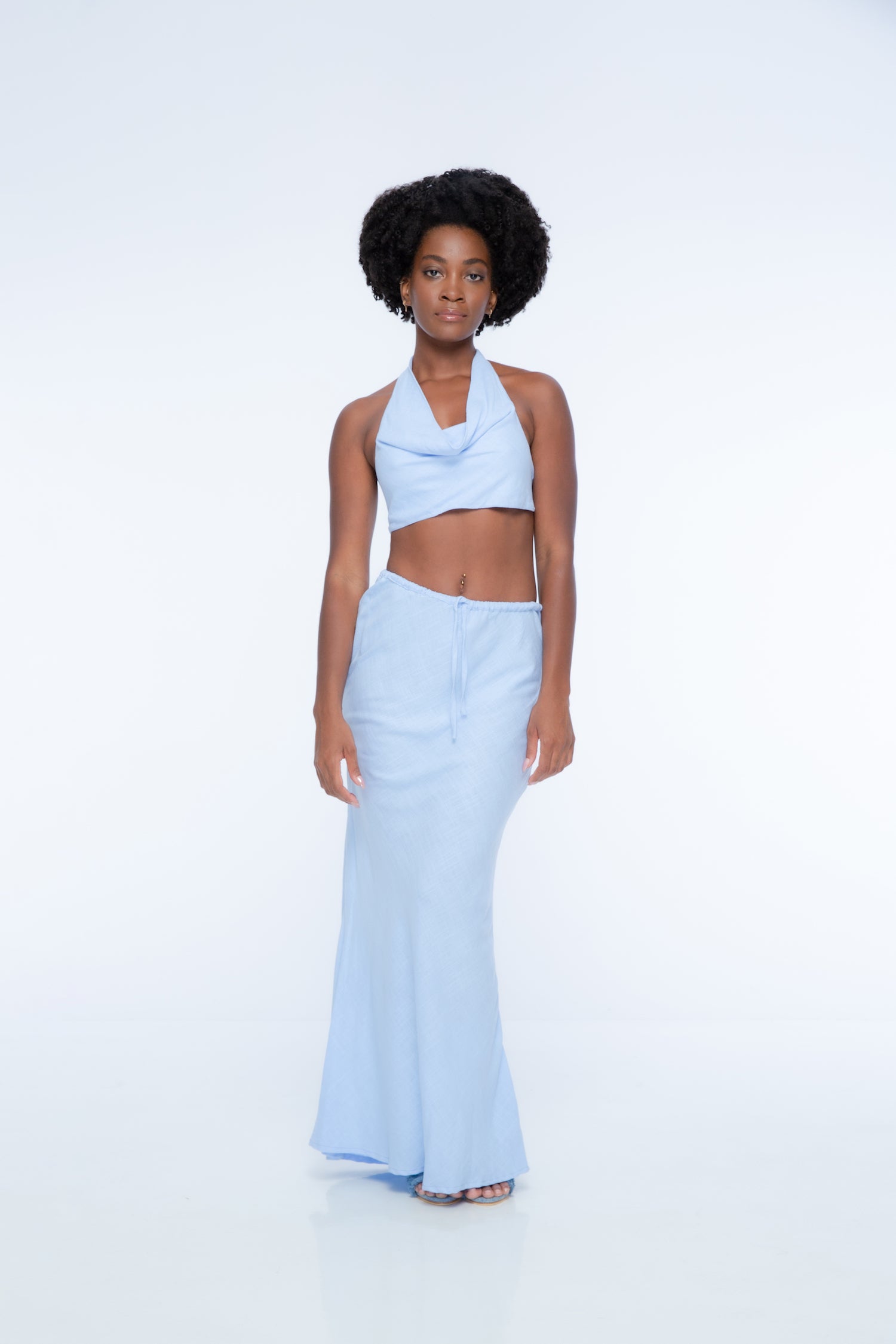 Calla Cowl Neck Crop Top