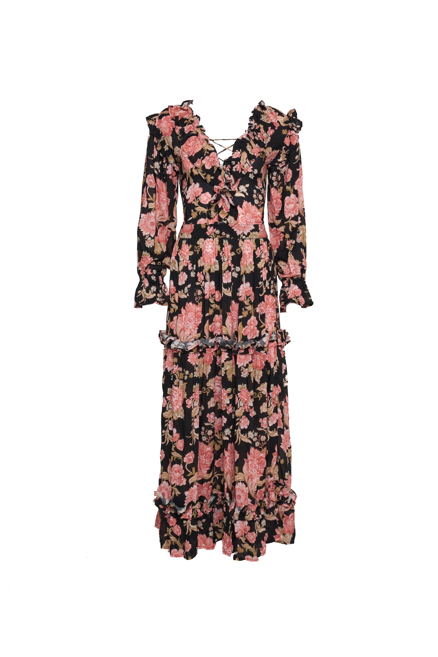 Flora Noir Maxi Dress