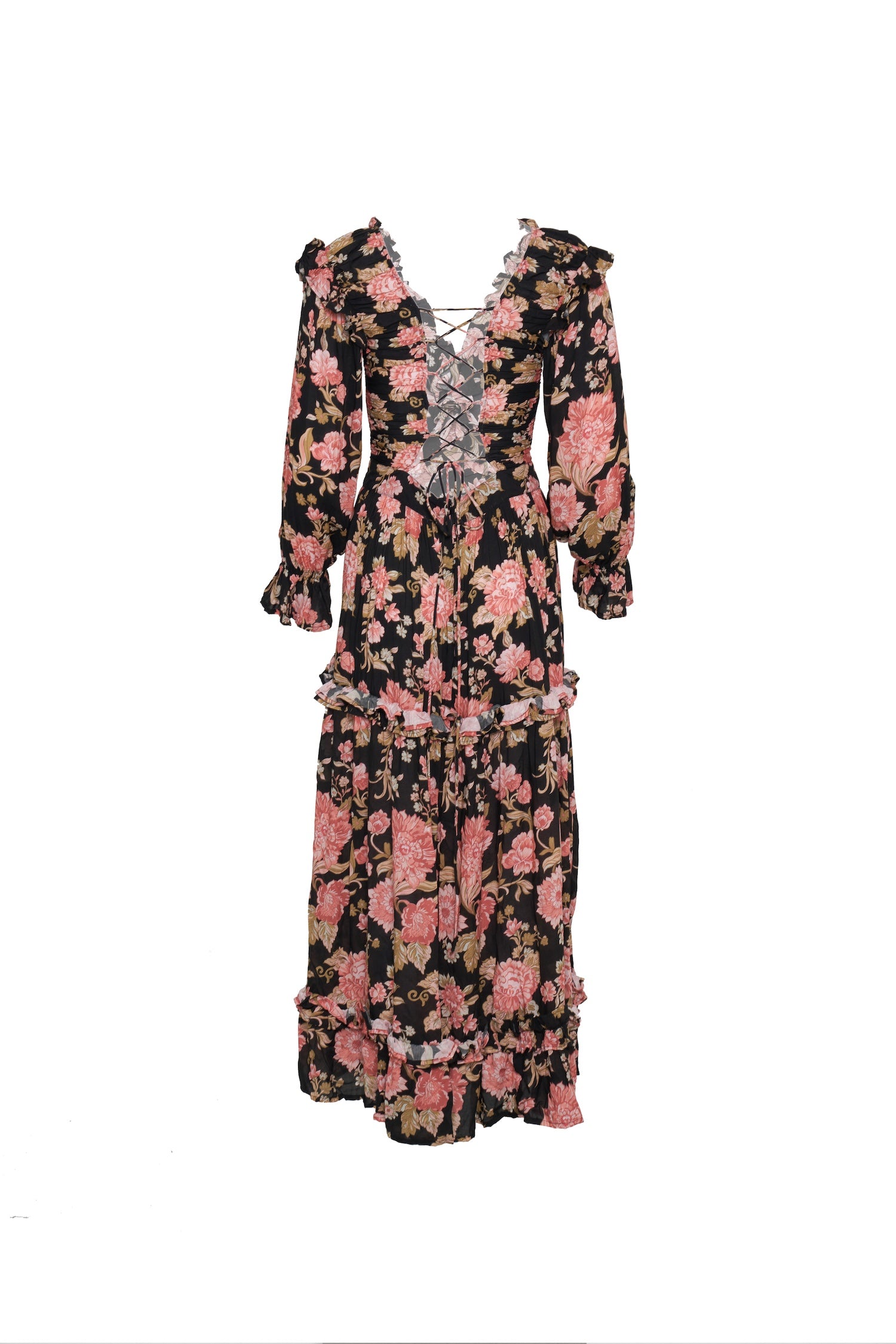 Flora Noir Maxi Dress