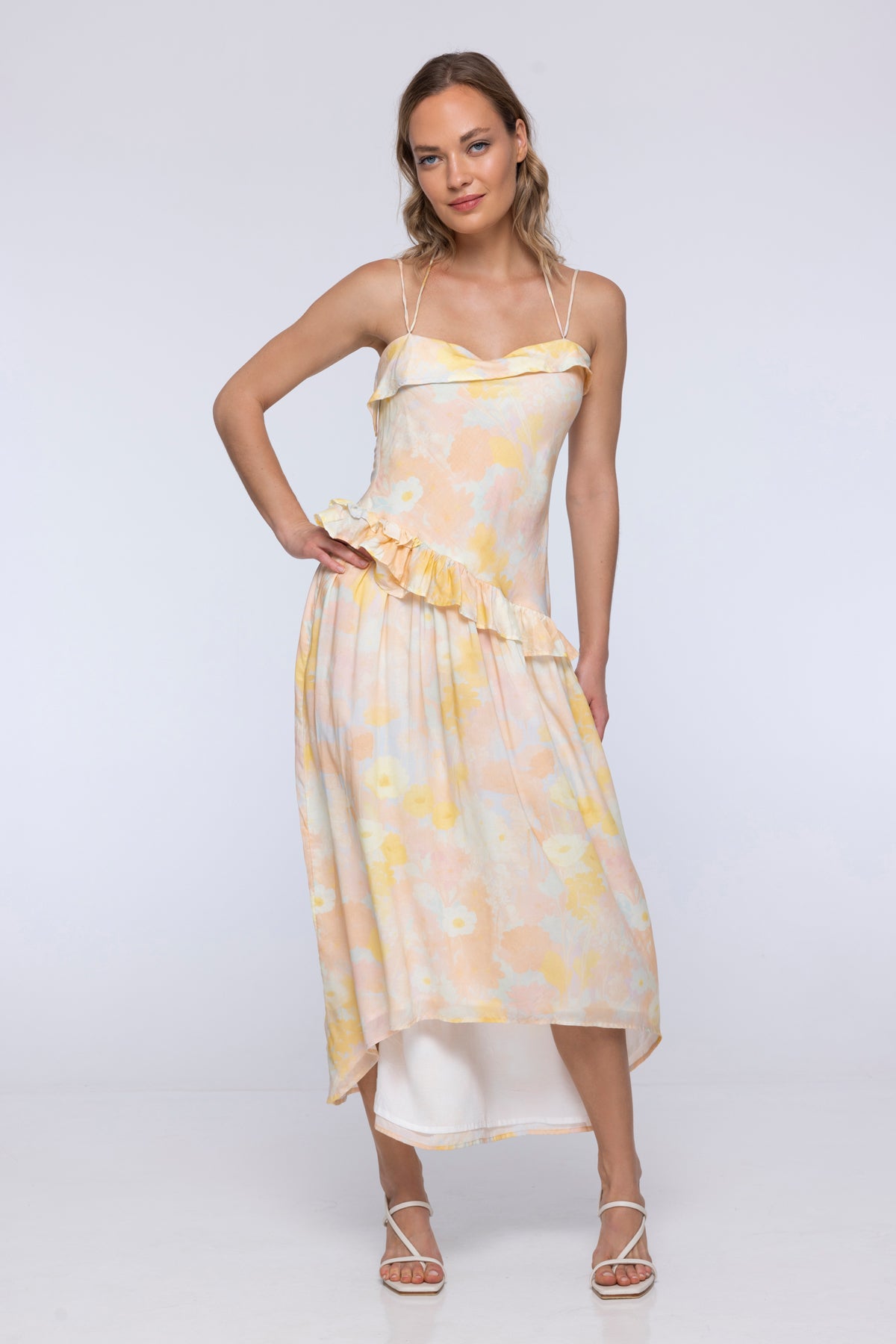 Sky Petal Maxi Dress