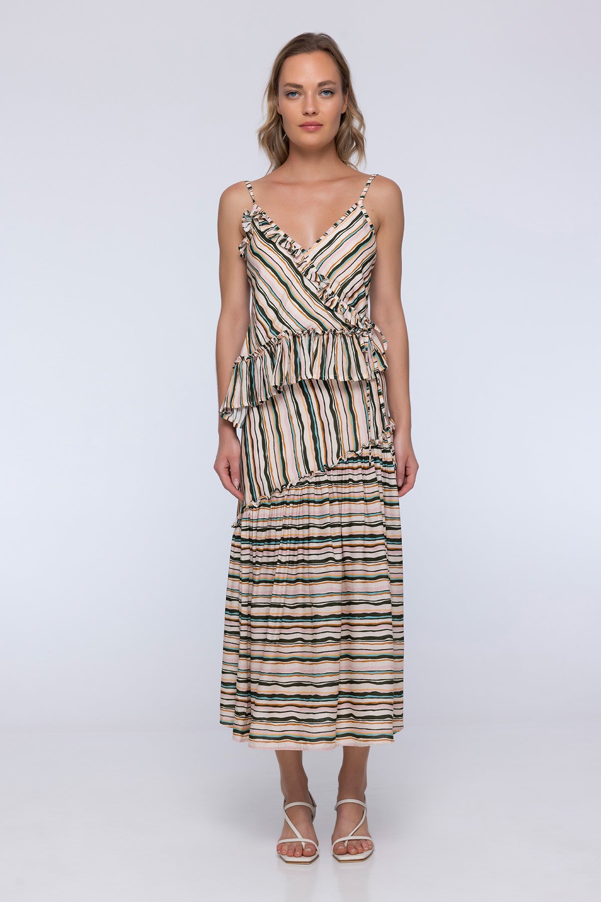 Zephyr Stripe Wrap Top