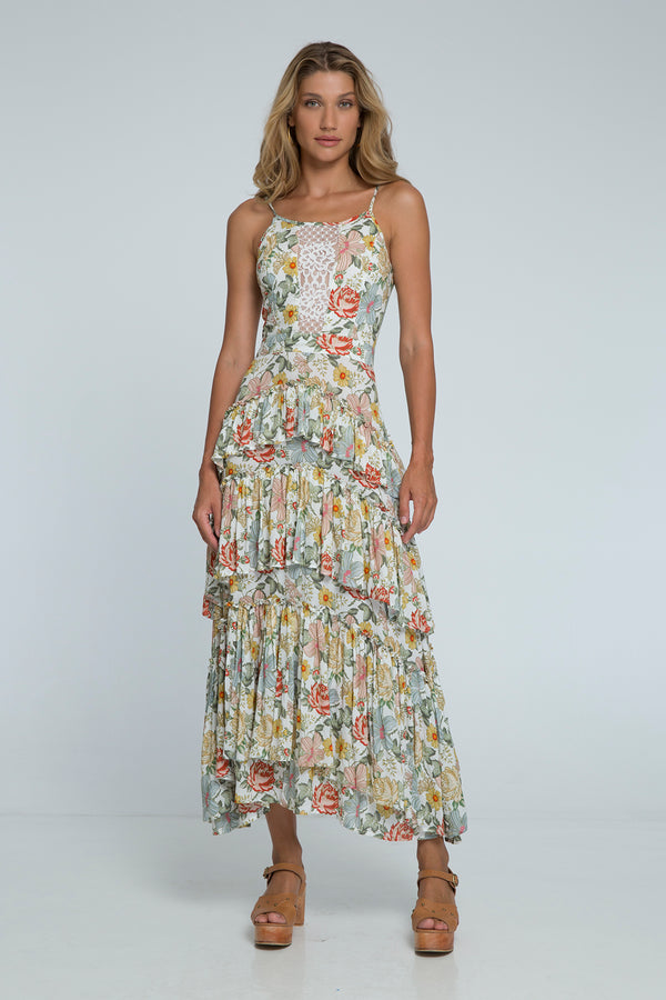 Secret Garden Ruffle Maxi Dress
