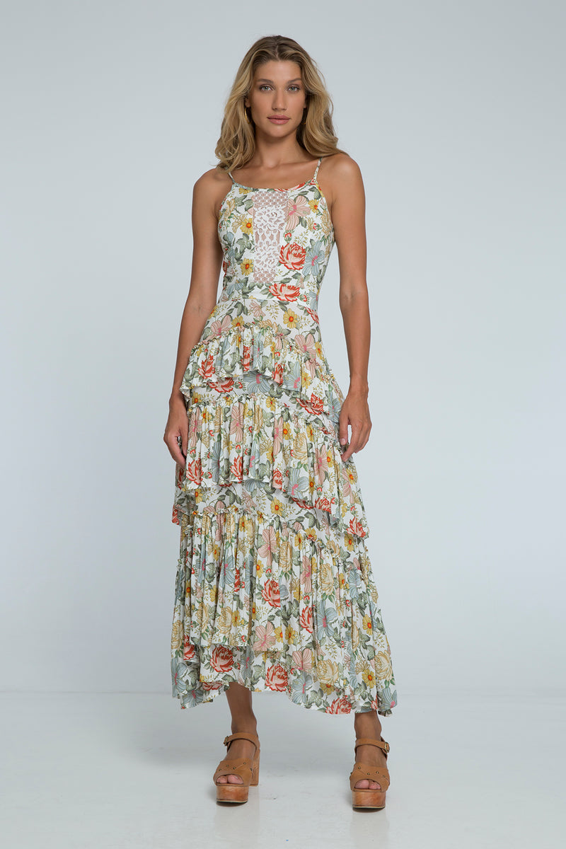 Secret Garden Ruffle Maxi Dress