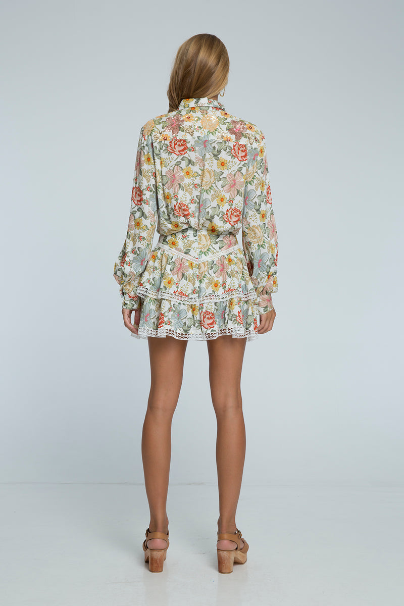 Secret Garden Ruffle Mini Skirt