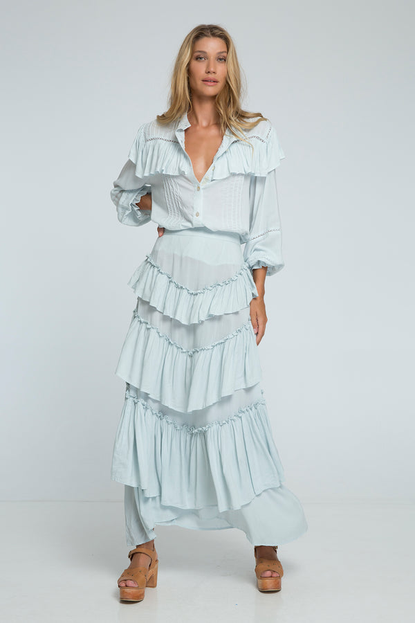 Avery Ruffle Maxi Skirt